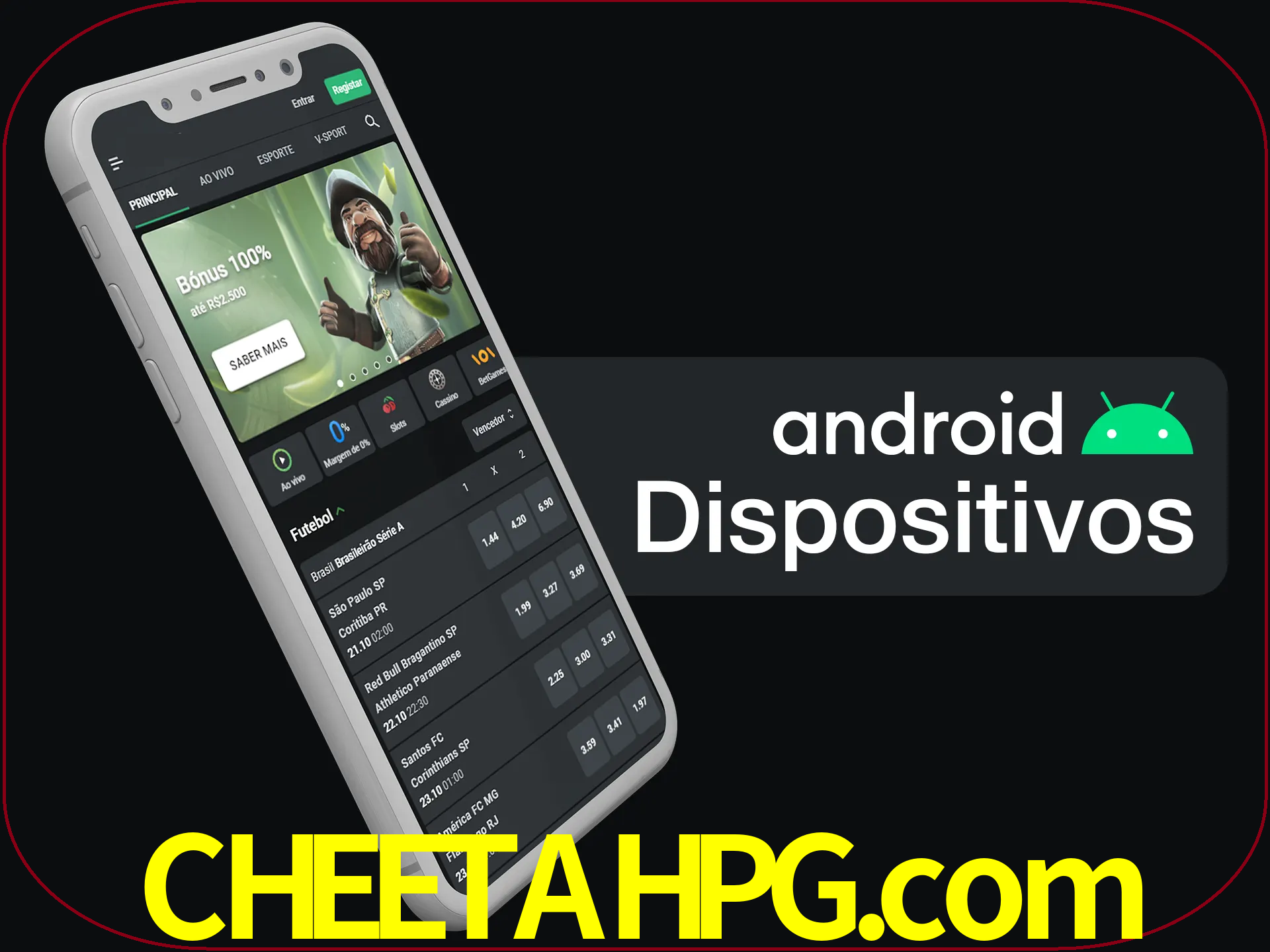O aplicativo suporta a maioria de todos os dispositivos Android.