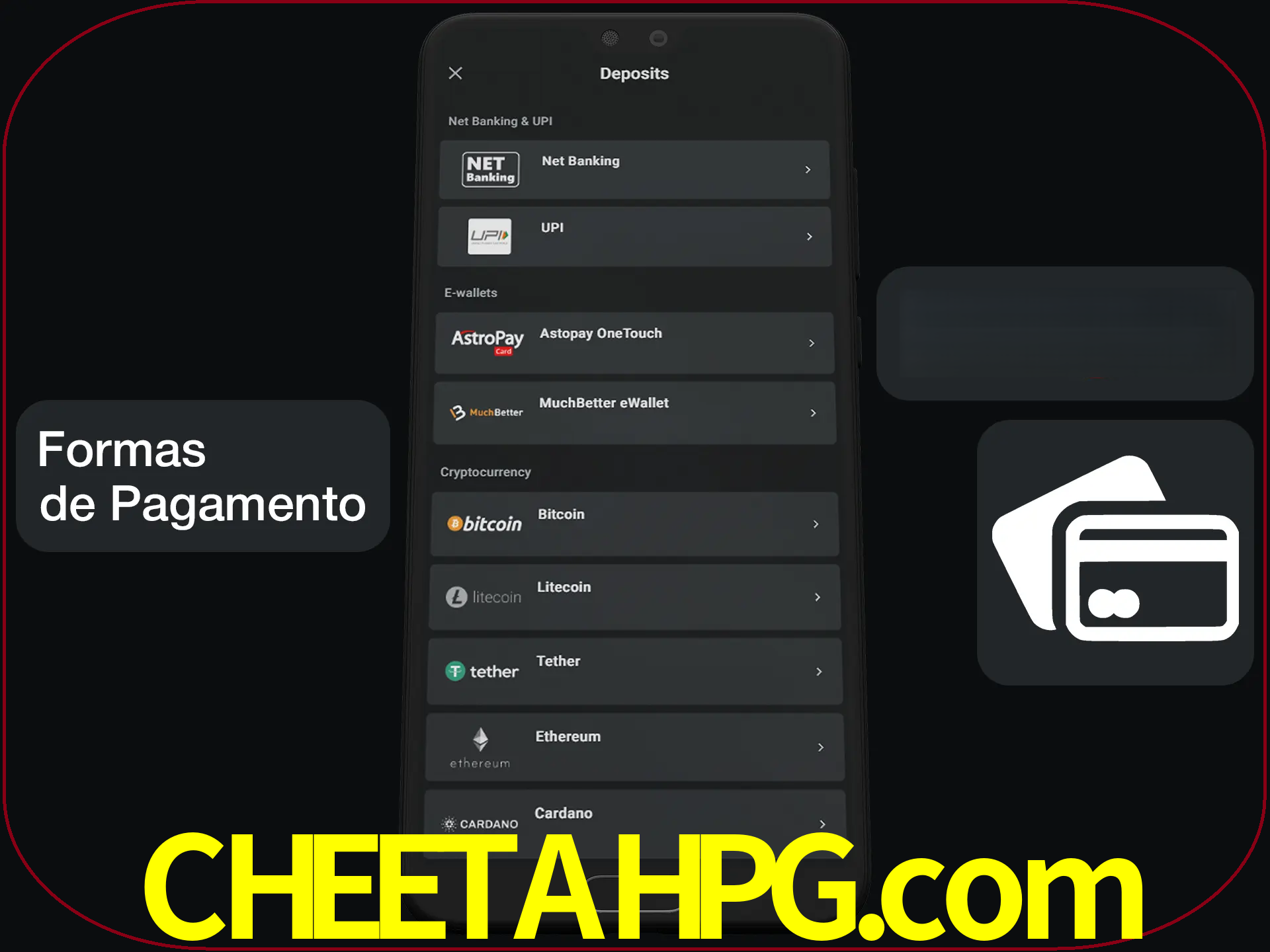 Escolha a forma de pagamento de sua preferência.