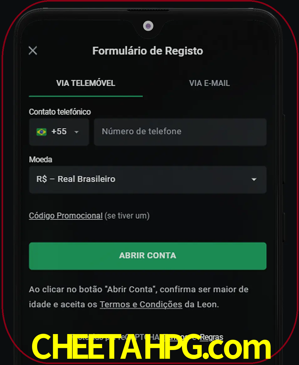 Abra o aplicativo e inicie o processo de registro.