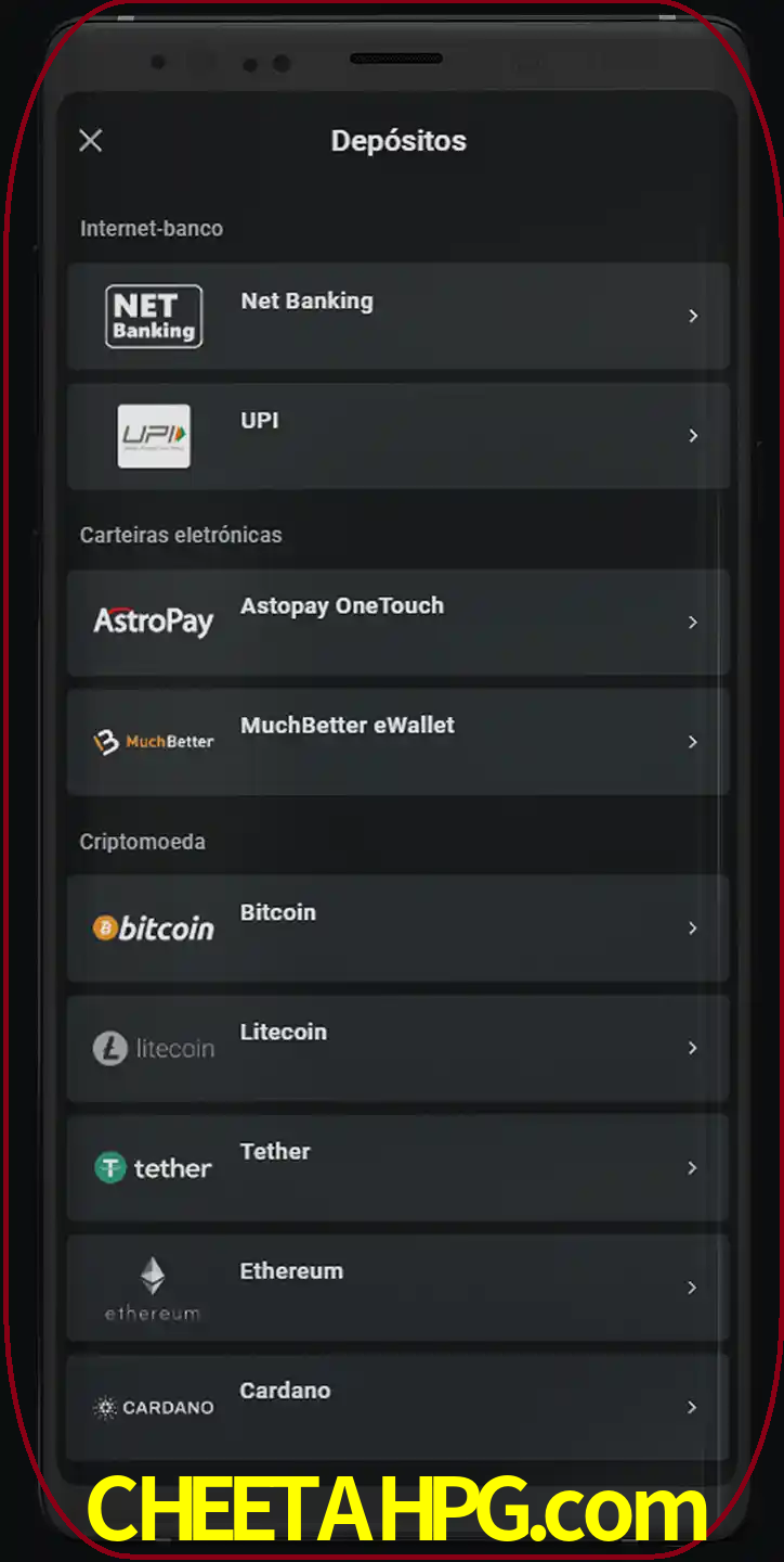 Você pode usar métodos alternativos de depósito.