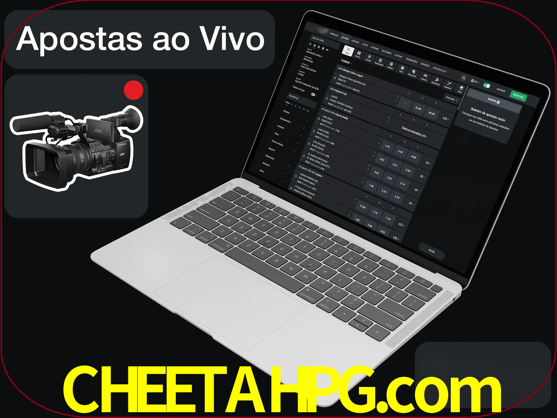 Aposte em formato ao vivo em nosso site.