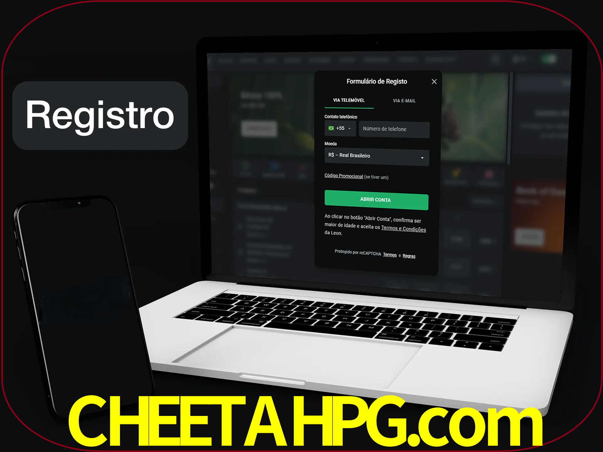 O registro na LeonBet é simples.