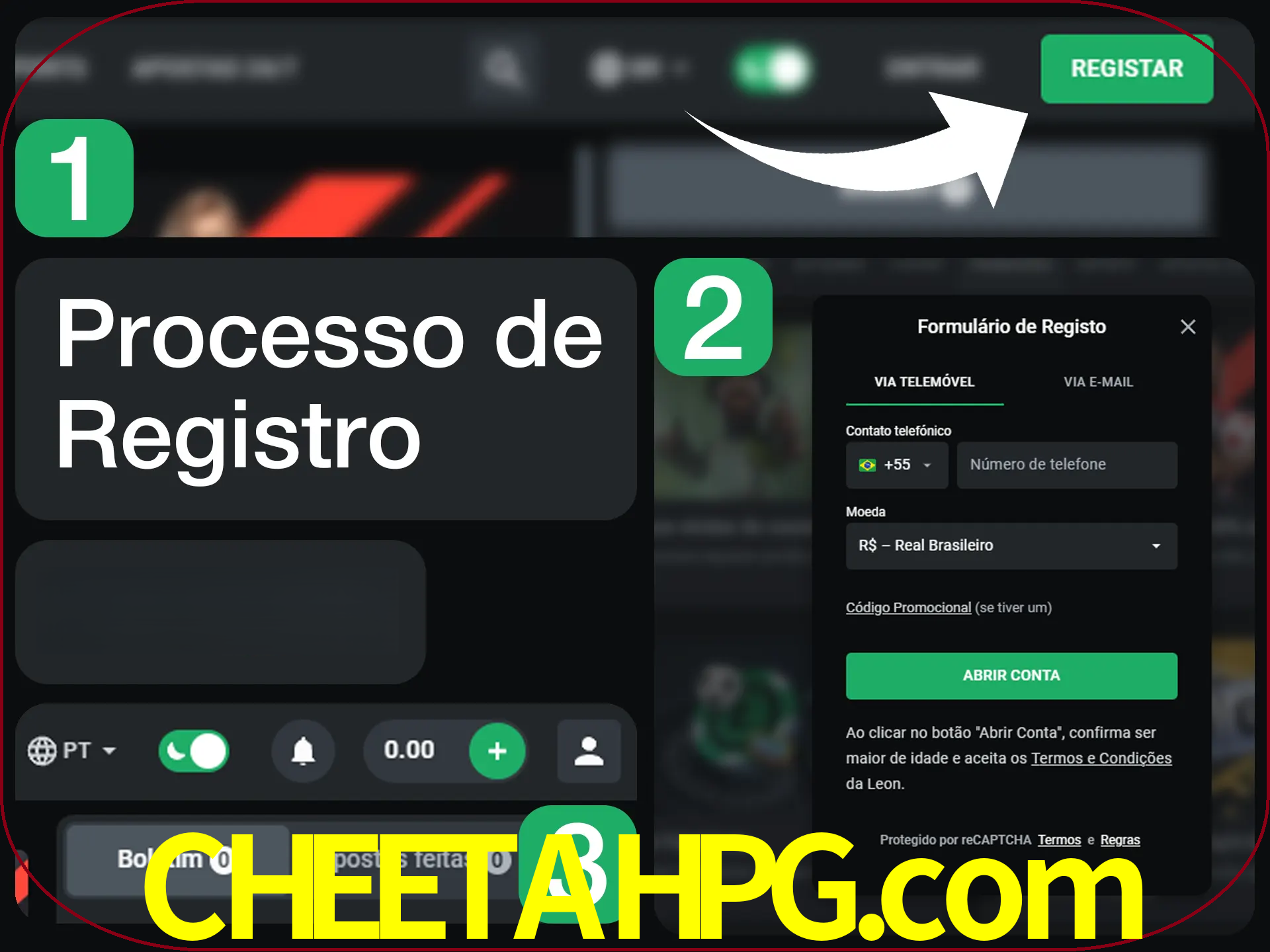 O processo de registro na LeonBet é simples.